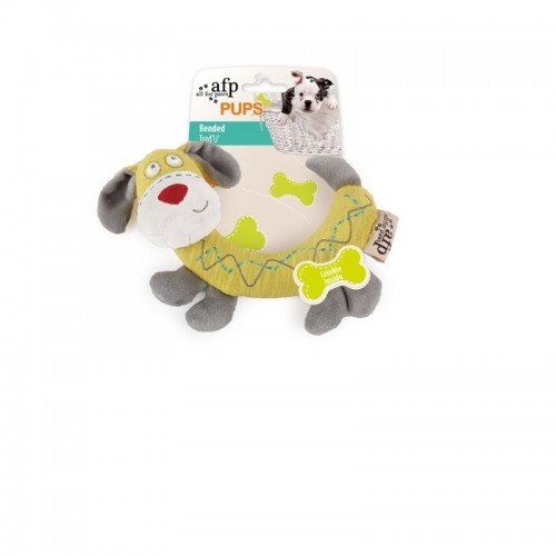 Brinquedo de pelúcia dobrável All for Paws Pups, verde e cinza, para cães.