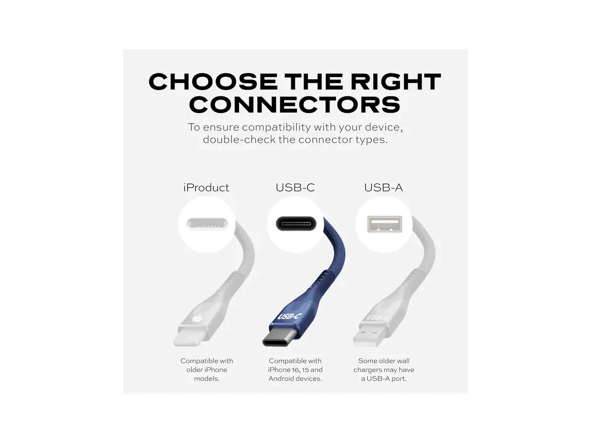 (2m) 100W MagStack Pro USB C auf USB C Magnet Nylon Ladekabel Power Delivery Datenkabel (PUP-0550-3FT-CC-NVY) - Navy