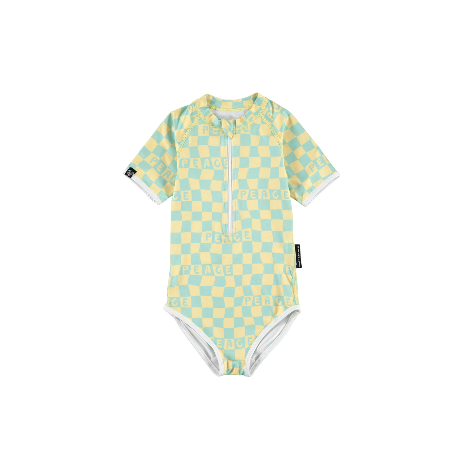 Badeanzug UPF 50  Checkered Peace Yellow