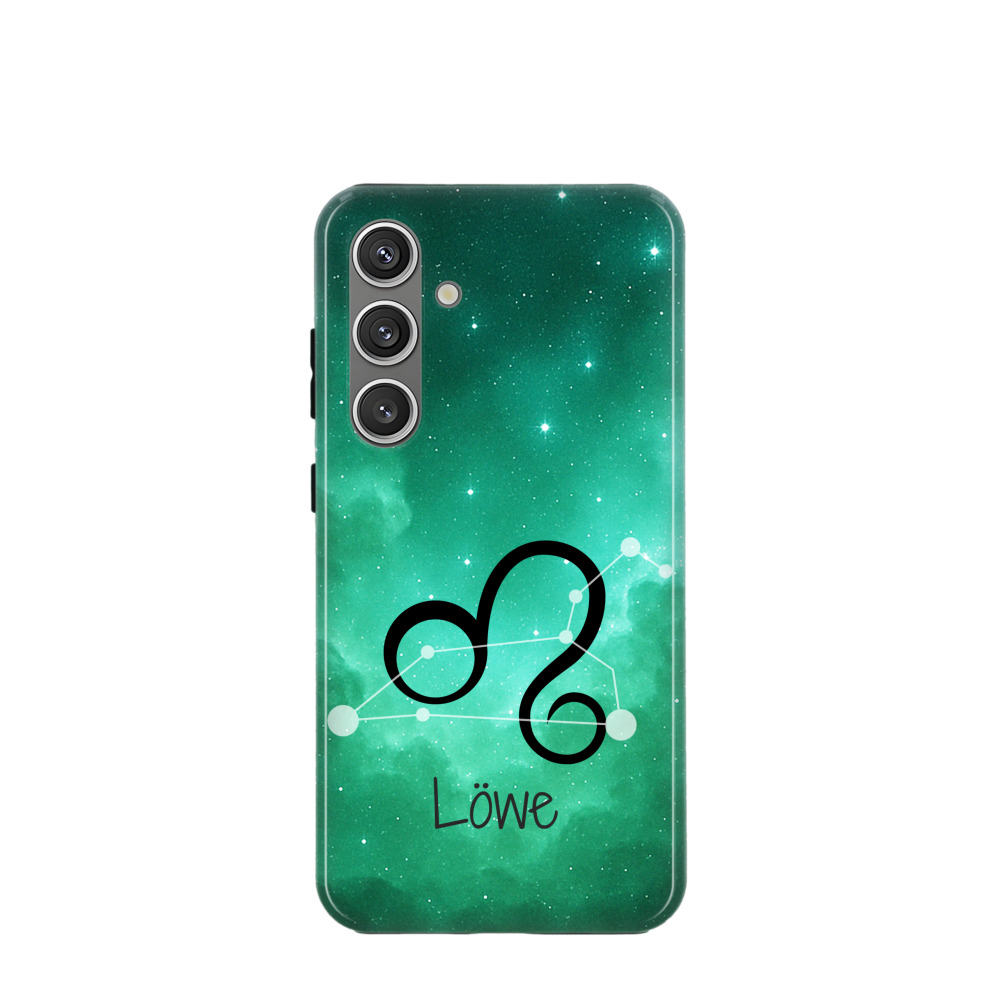Samsung Galaxy S24 Hybrid (Kunststoff / Gummi) Hülle Löwe 2 - Grün