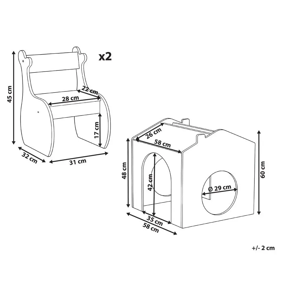 WOOLI - Kindertafel met stoelen set - Meerkleurig - MDF