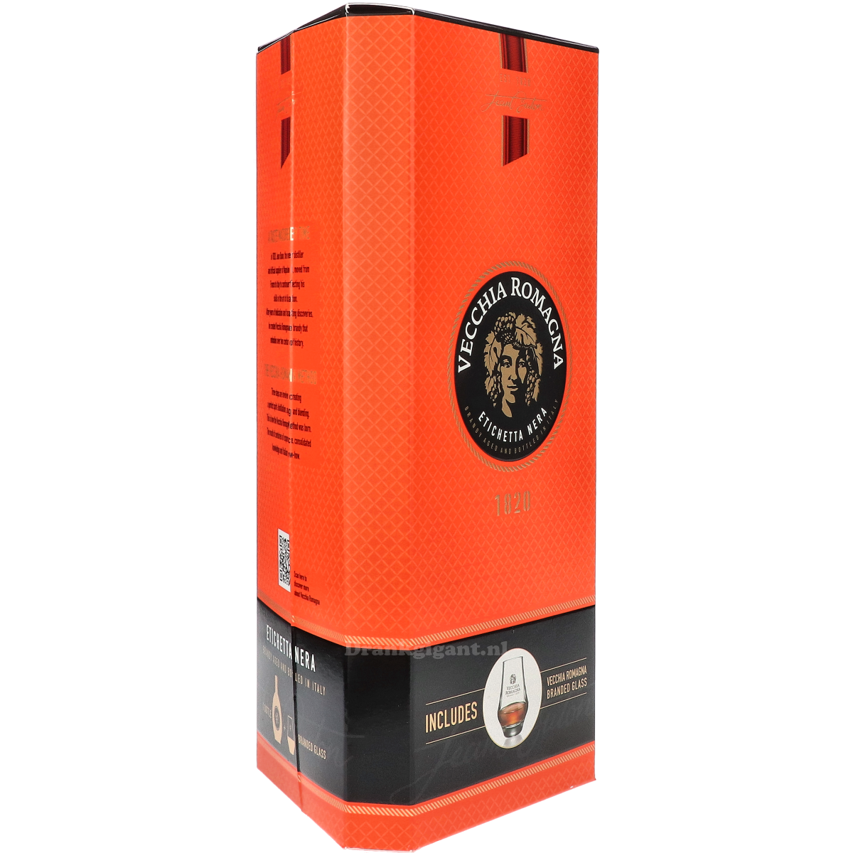 Vecchia Romagna Nera Cadeaupakket met Glas 70 cl