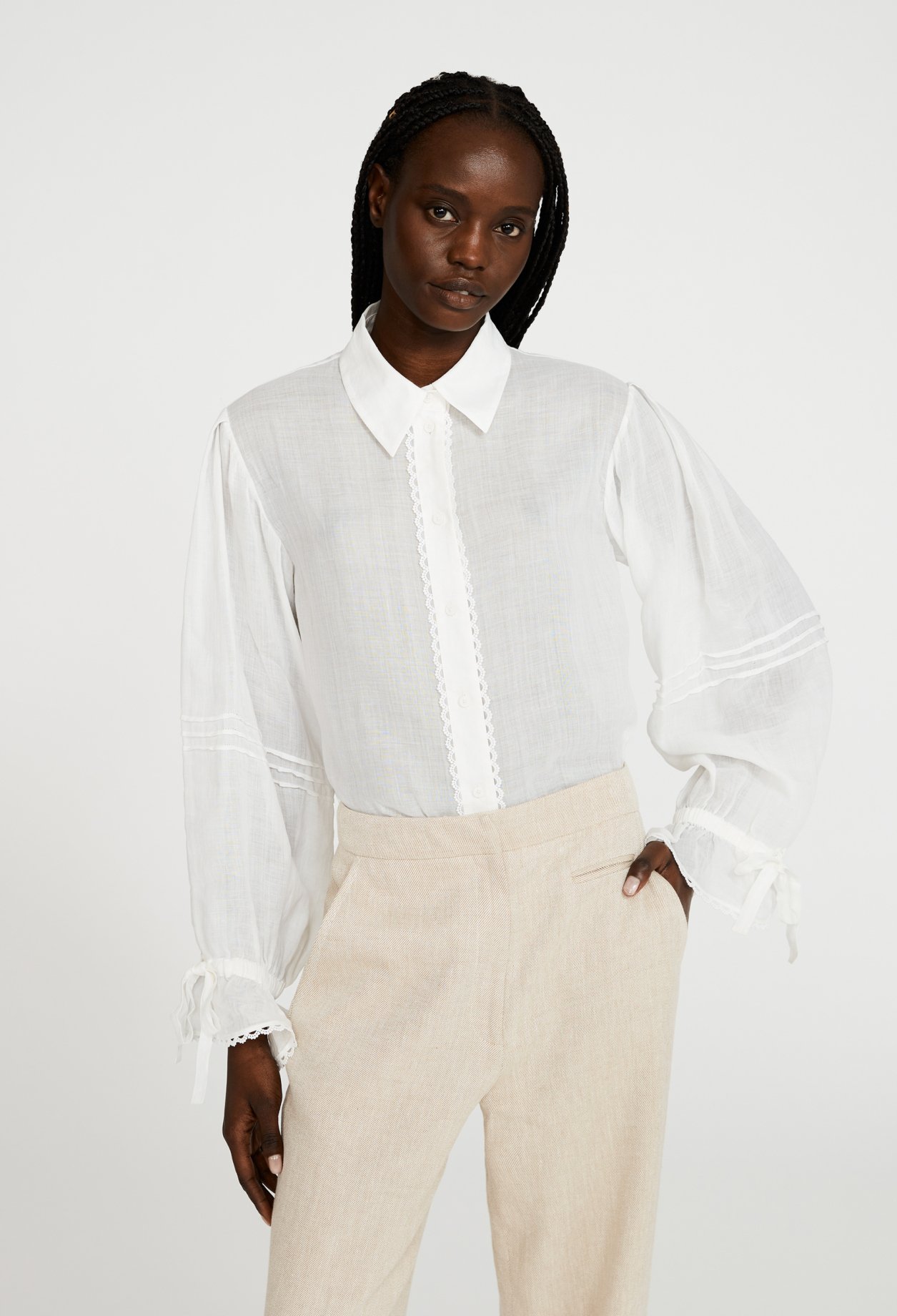 Chemise fluide manches bouffantes