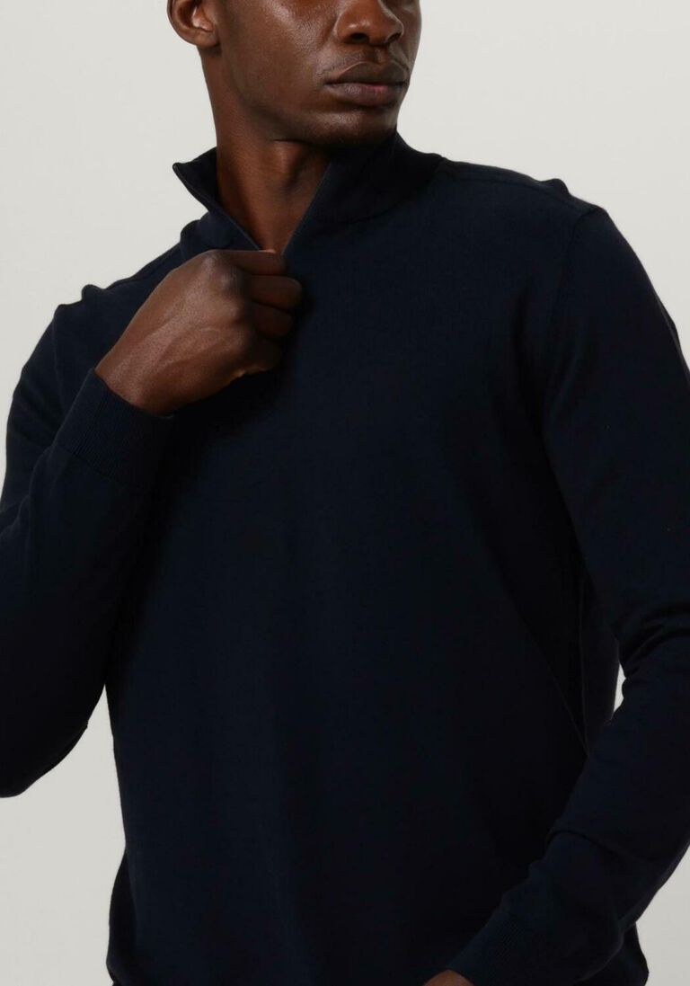 SELECTED HOMME donkerblauwe selected homme trui slhberg half zip cardigan b