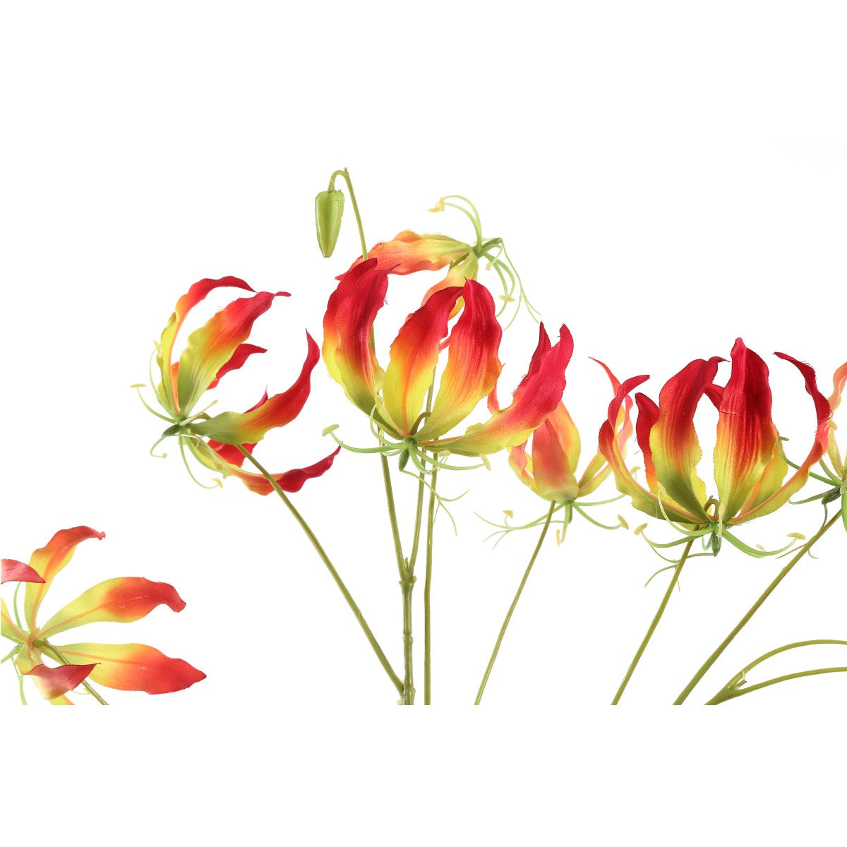 Ptmd branche artificielles lelie - 110x42x107 cm - plastique - rouge