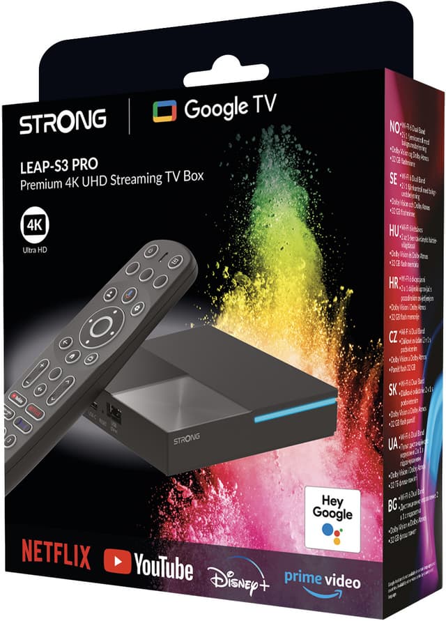 Strong Leap S3 Pro Google TV Box 4K UHD streaming-enhed (sort)