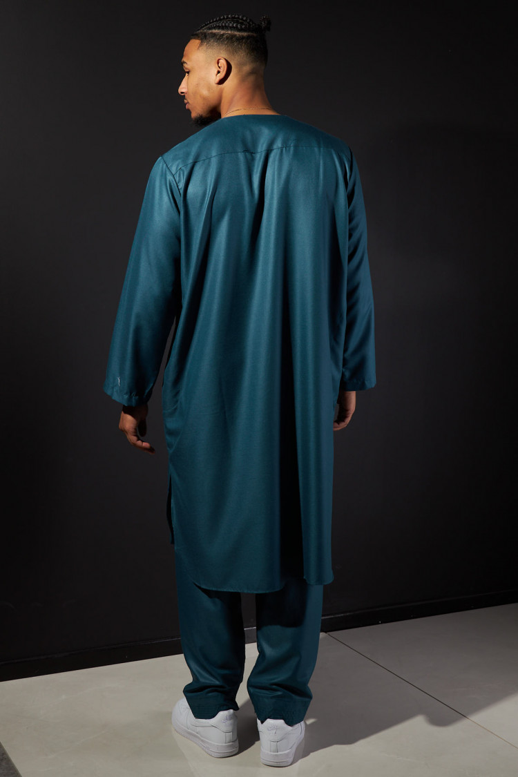 Ensemble 2 pièces qamis + pantalon bleu canard