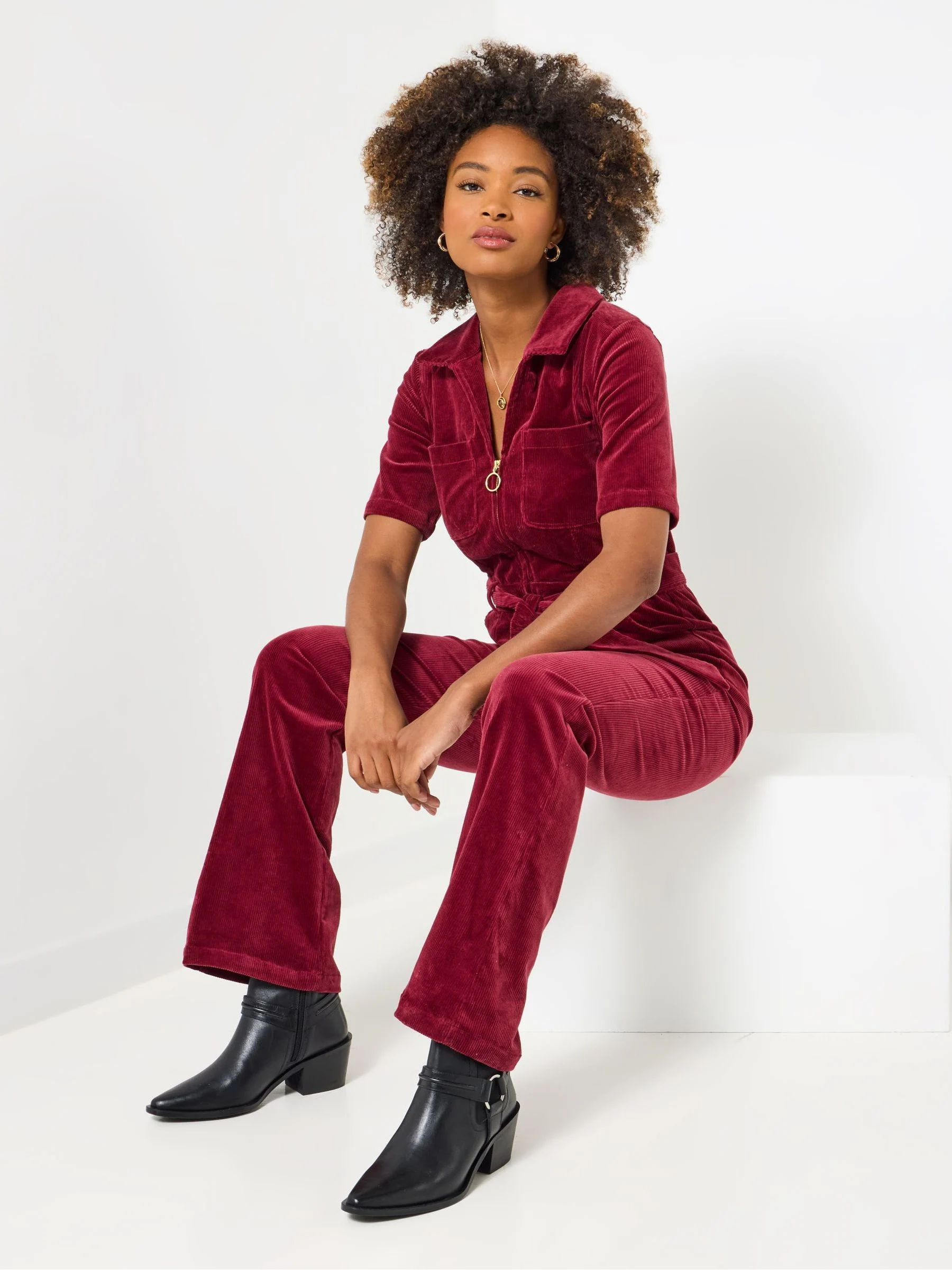 Joe Browns Belted Bootcut Cord Jumpsuit