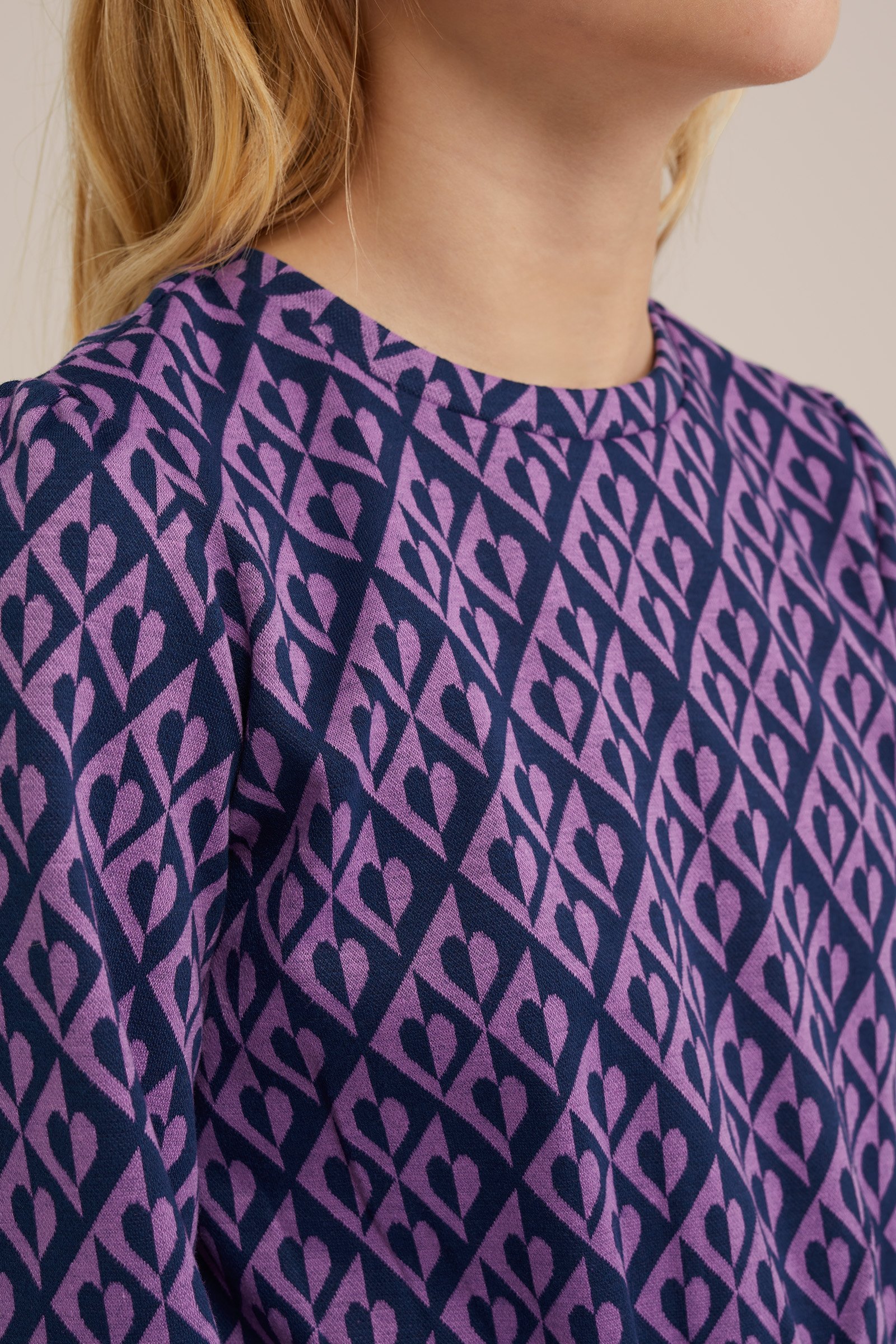 Meisjes jurk met dessin WE Fashion Donkerblauw