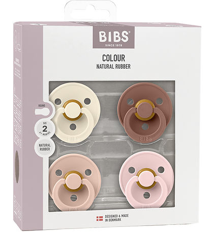 BIBS Colour Sutter - Str. 2 - 4-pak - Rund - Blåsh Mix