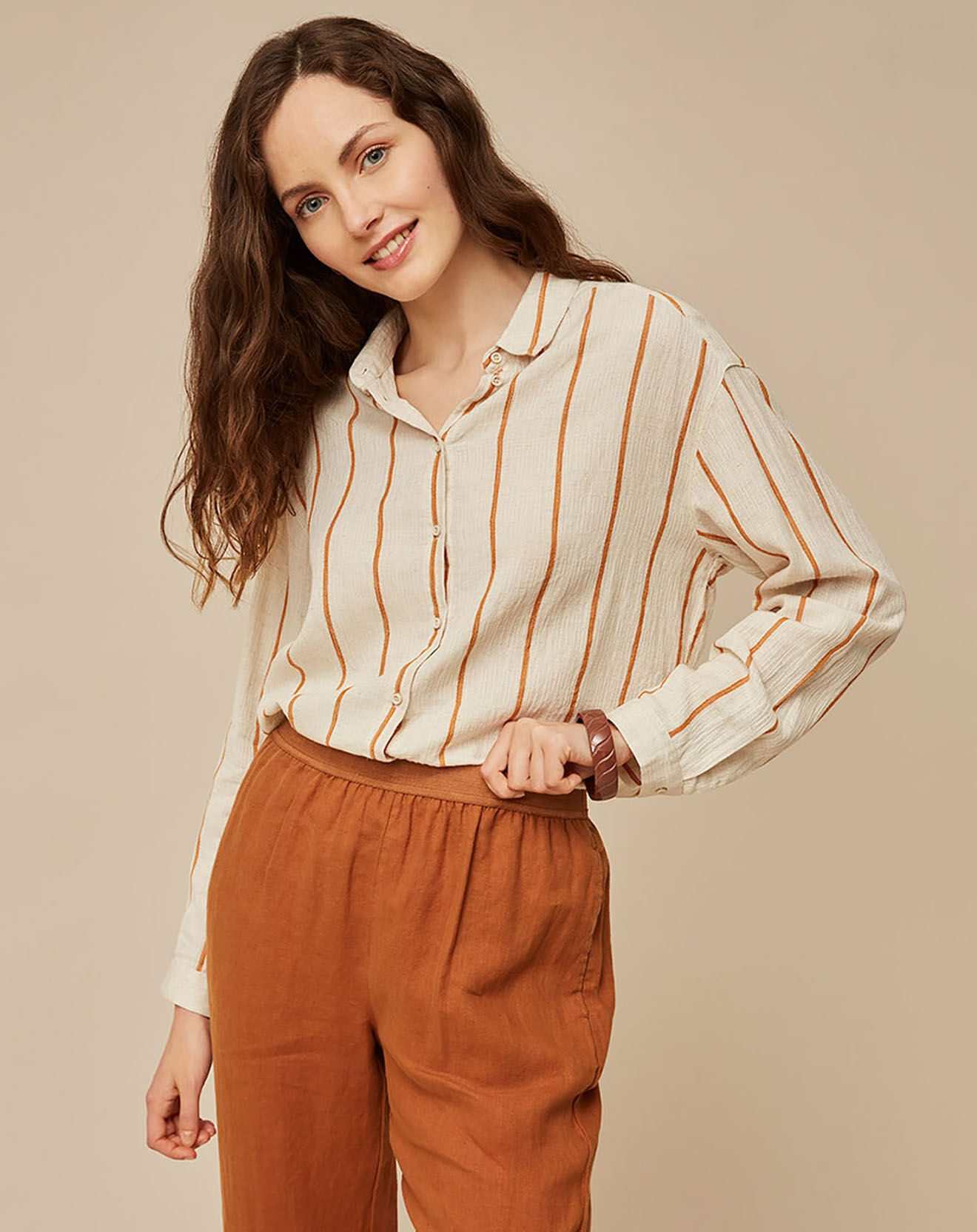 Harris Wilson Pantalon 100% Lin Carl cacao