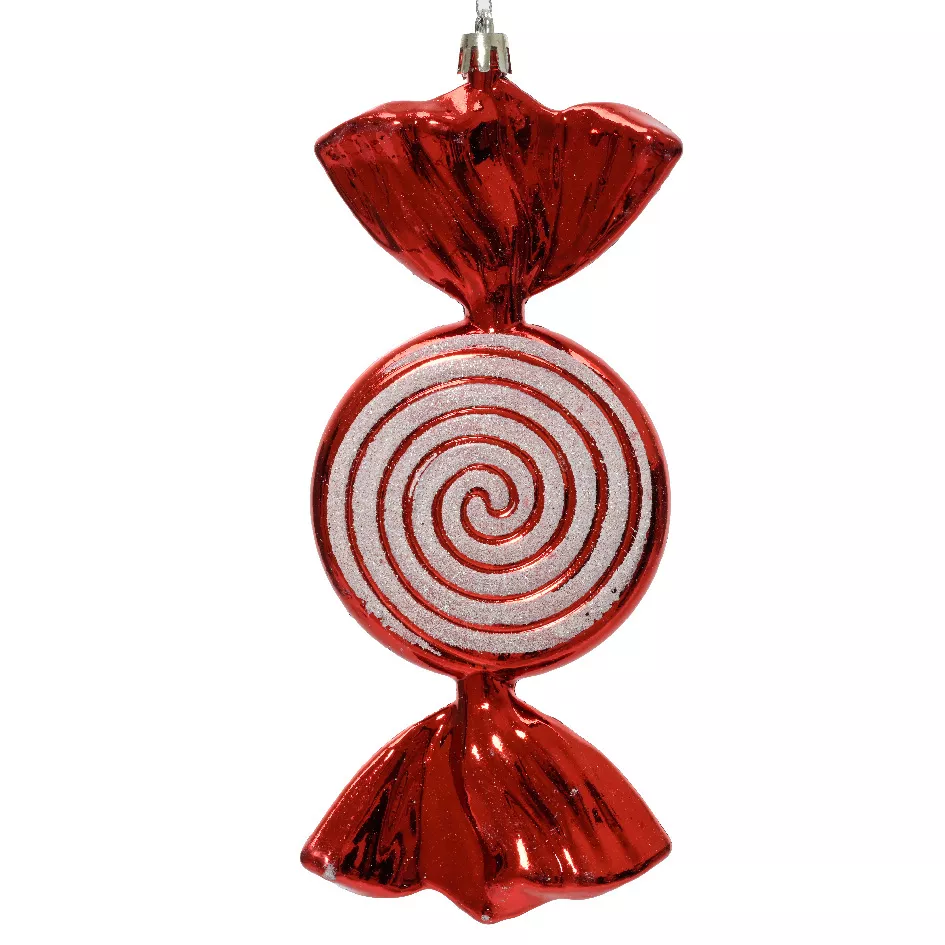 Bonbon à suspendre incassable (H18 cm) Hélice Rouge pailleté