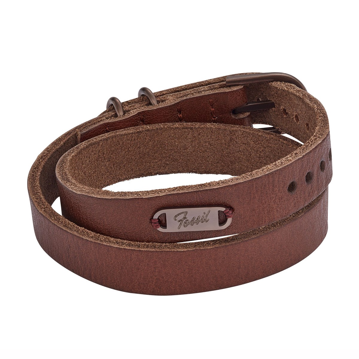 Bracelet Fosisil double tour Heritage en cuir