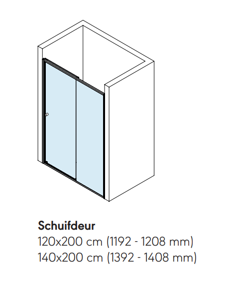 Sealskin Contour schuifdeur 140x200cm wit mat
