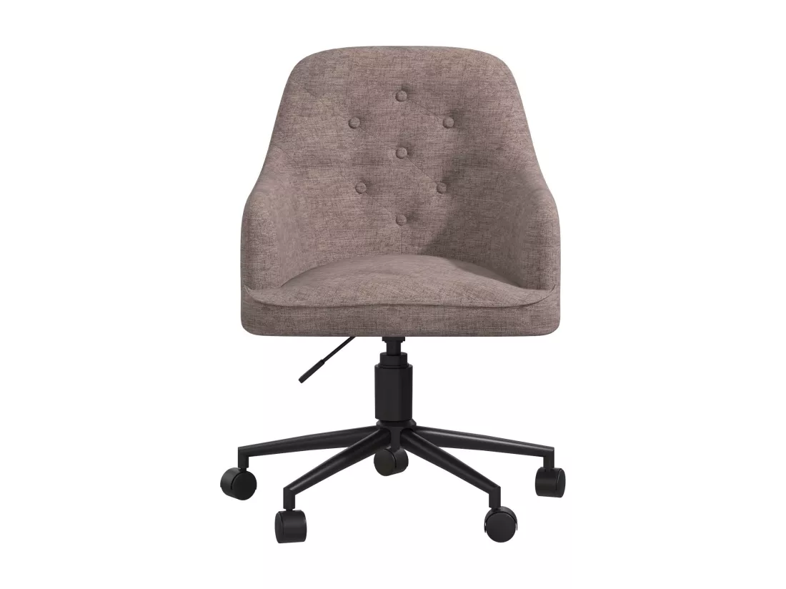Her Majesty | Chaise de bureau rembourrée à roulettes en tissu gris