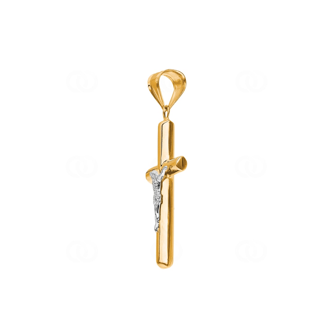 Anhänger 750/18 K Gelbgold Kreuz mit Jesus 39 x 21mm