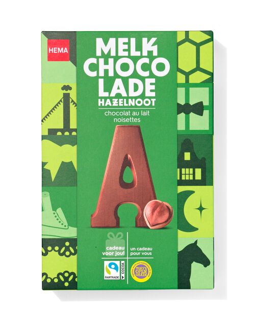 lettre A en chocolat aux noisettes 140g