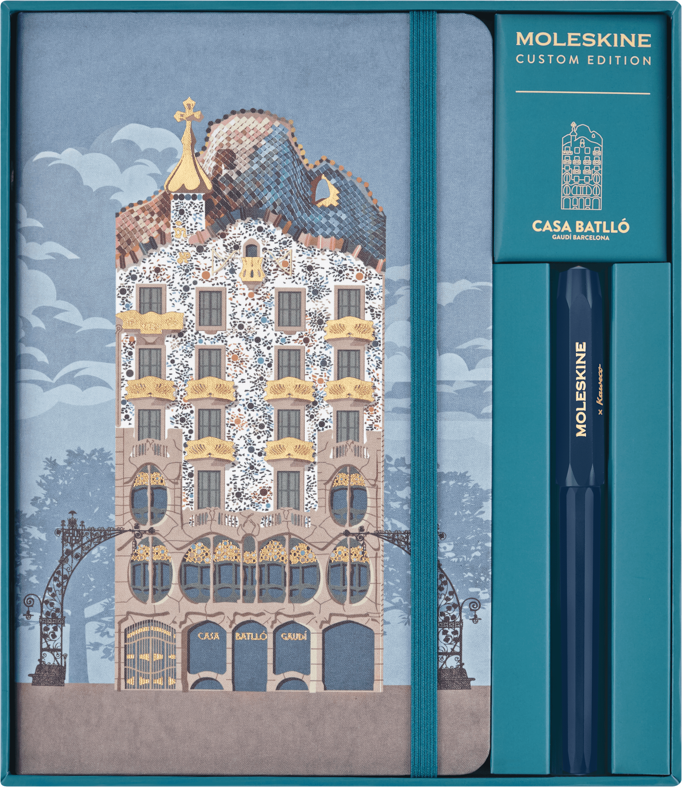 Casa Batlló Collector's Box Large ruled hard cover notebook and Kaweco ballpen