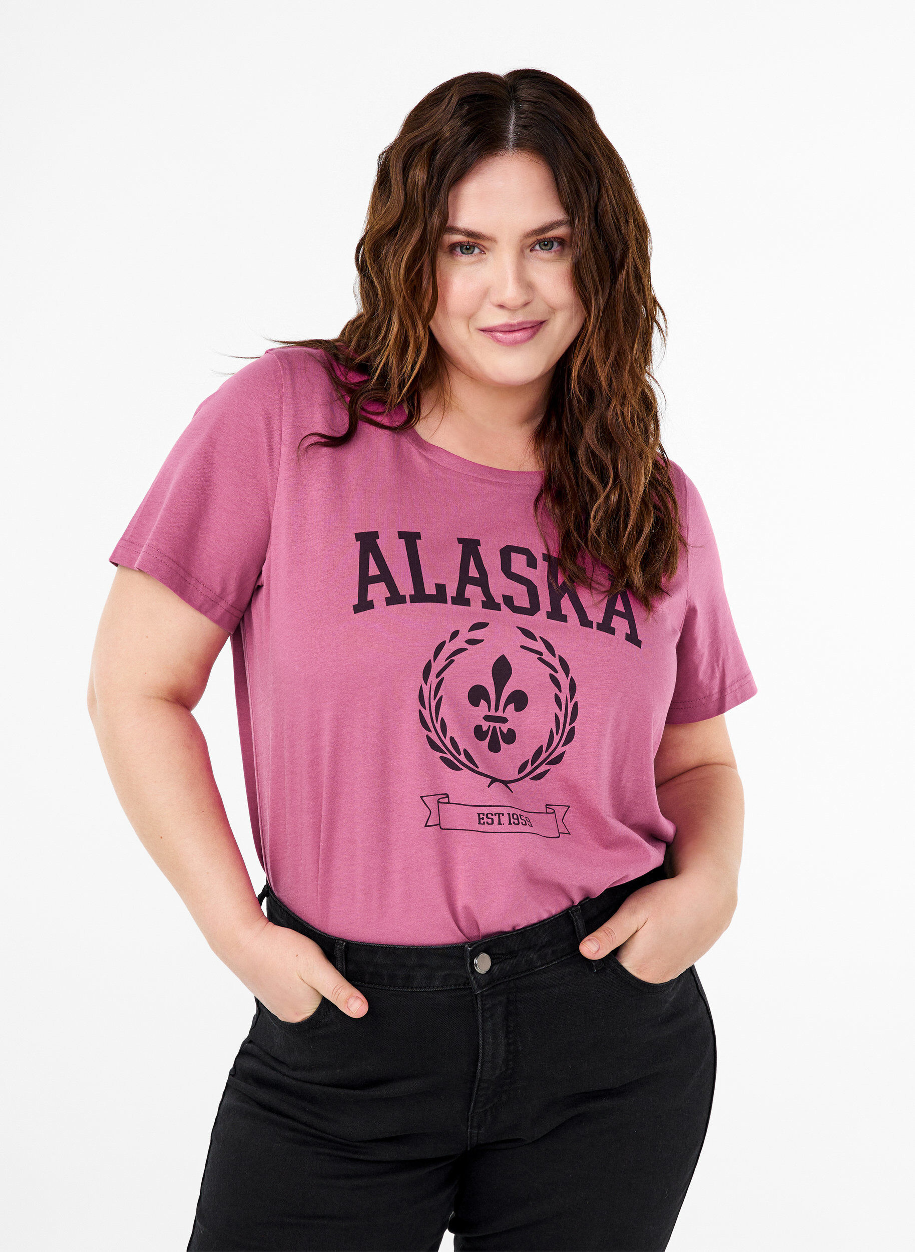 T-shirt i bomuld med tekstmotiv