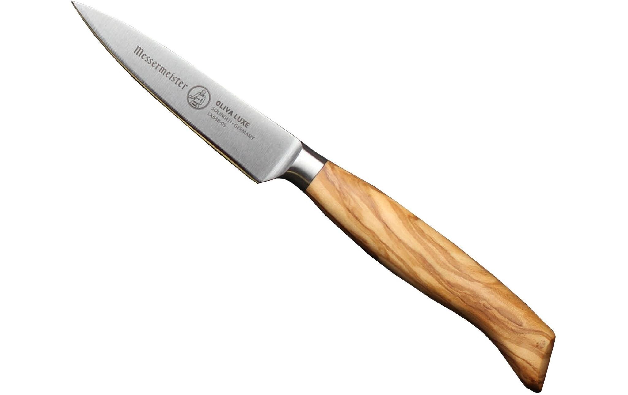 Allzweckmesser Oliva Luxe 9 cm, Nature/SilberSpickmesser