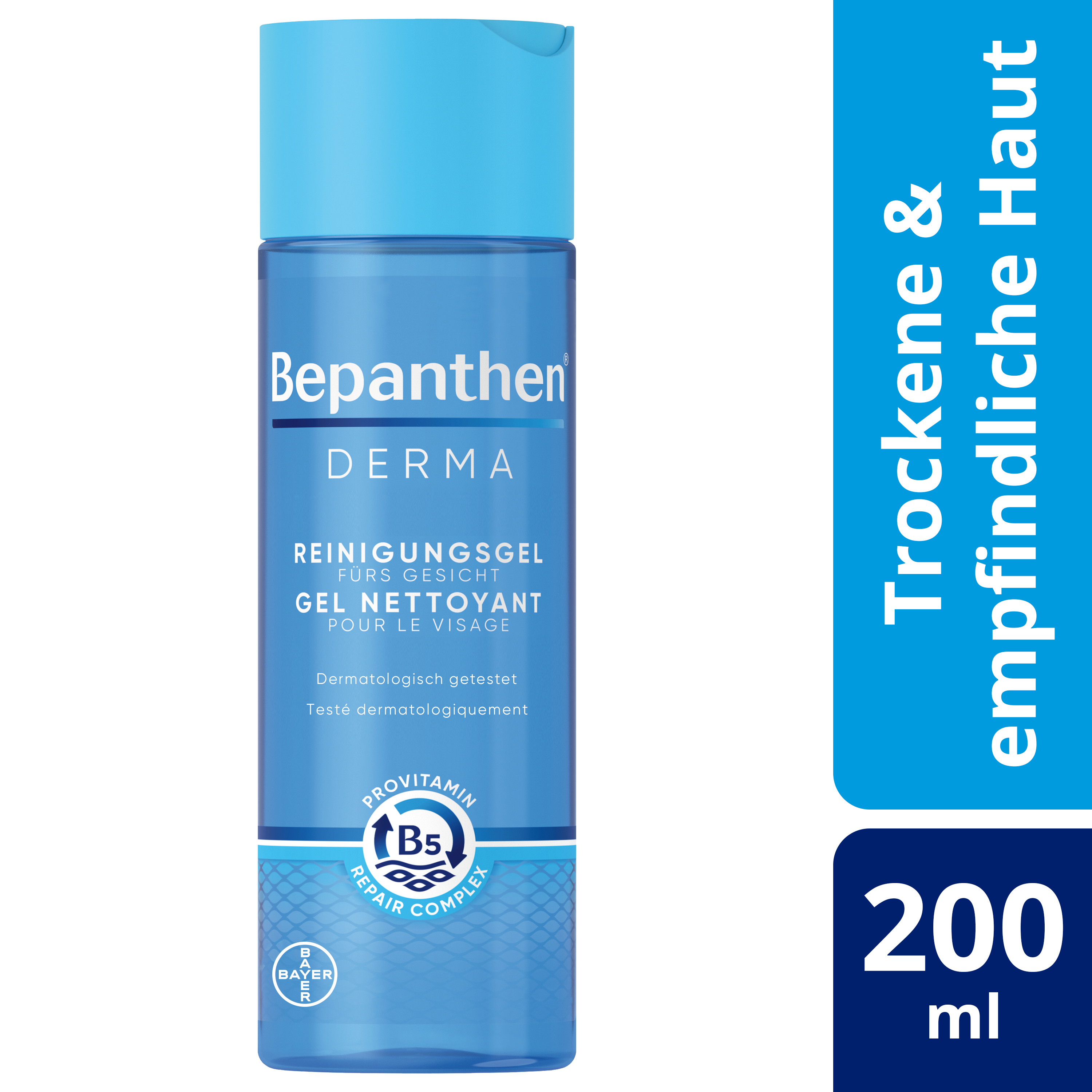 BEPANTHEN DERMA Reinigungsgel<br>200 ml, Flasche, Gel, fürs Gesicht