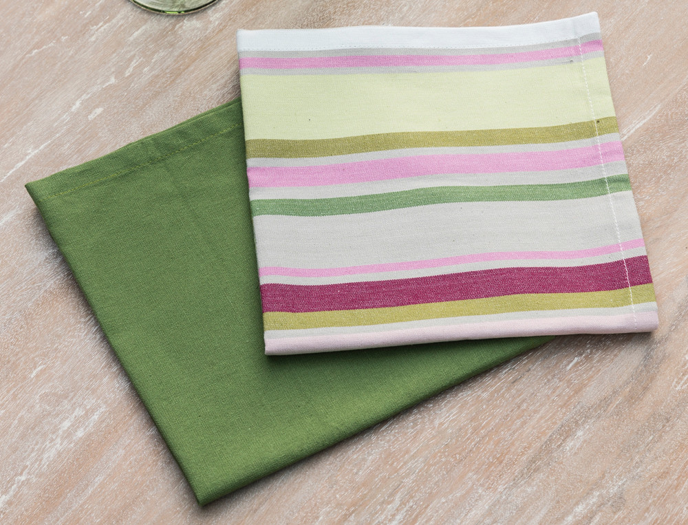 Lot de 2 serviettes de table assorties-Bords de Marne
