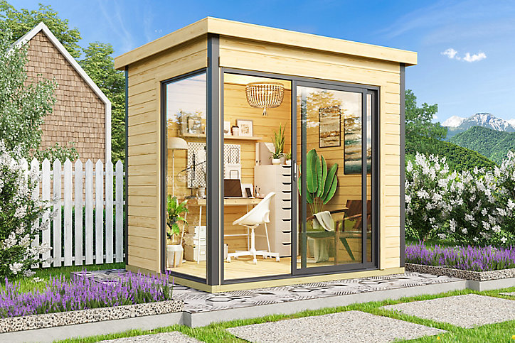 Abri de jardin + plancher Domeo Mini Plus en bois coloris naturel ép.44 mm surface extérieure 5 m²