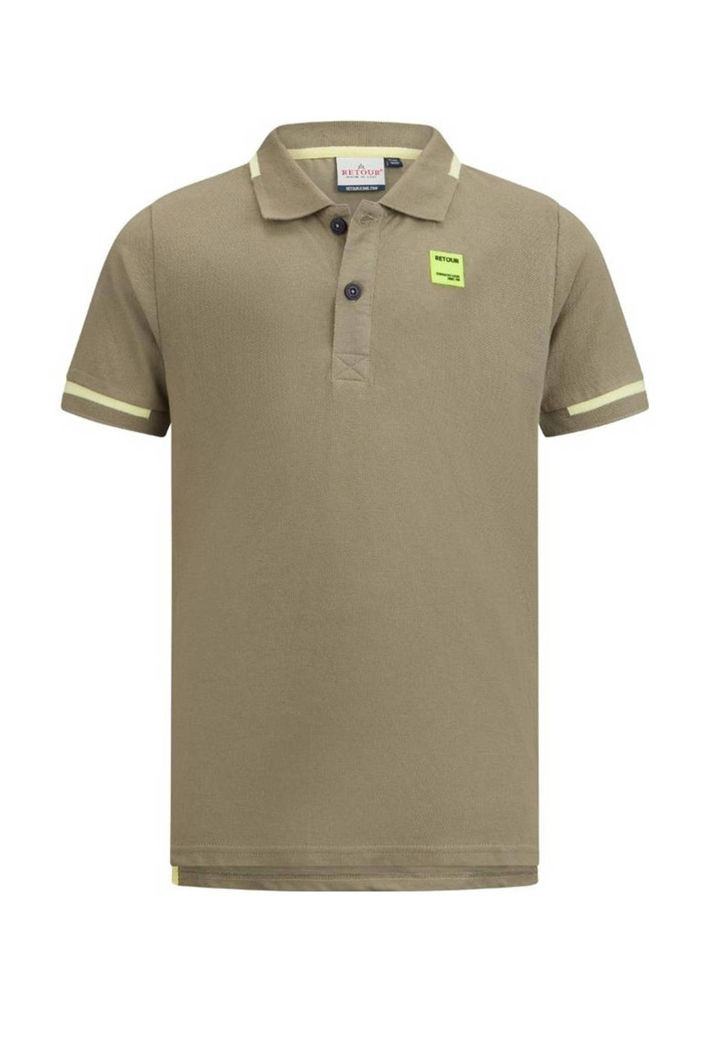 Retour Jeans polo Lucas licht armygroen/lichtgeel