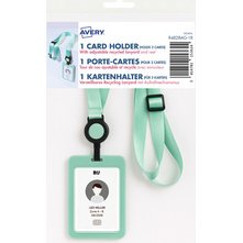 AVERY Porte-carte avec tour de cou, bleu pastel