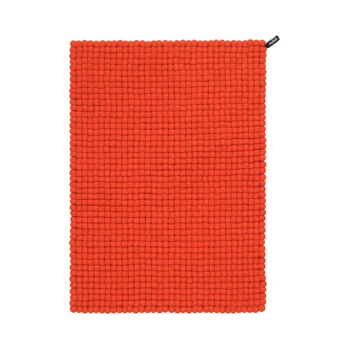 myfelt - Mats Filzkugelteppich, 120 x 170 cm, rot