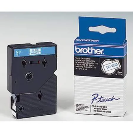 Brother P-touch Schriftbandkassette blau auf weiß,12 mm x 7,7 m, laminiert