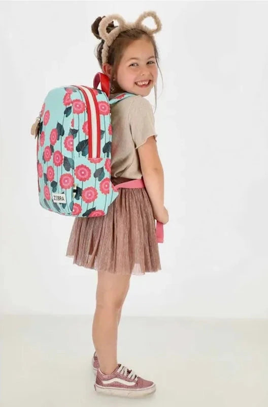 Zebra Trends Rugzak M Girls Flowers Blue