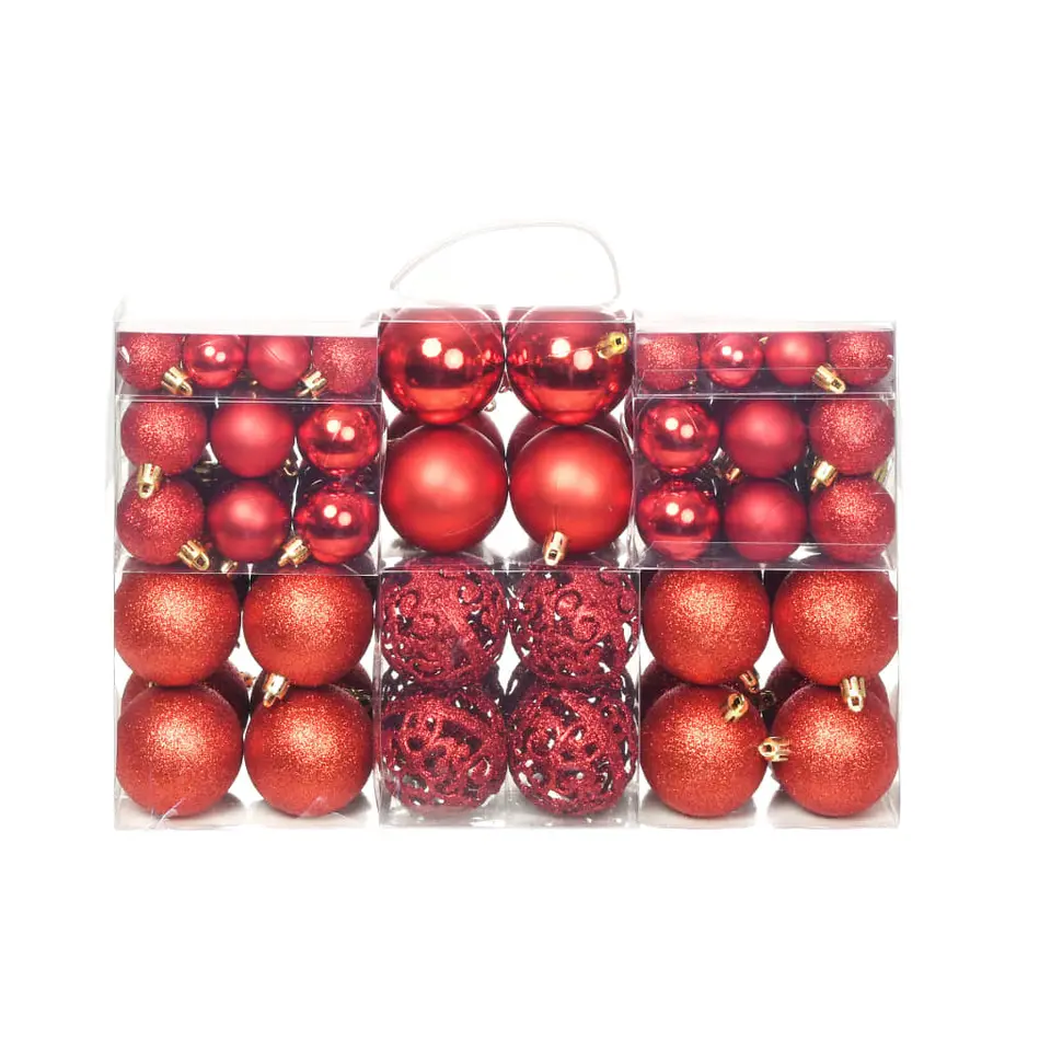 vidaXL - Kerstbal - Rood - Kunststof - 100 stuks