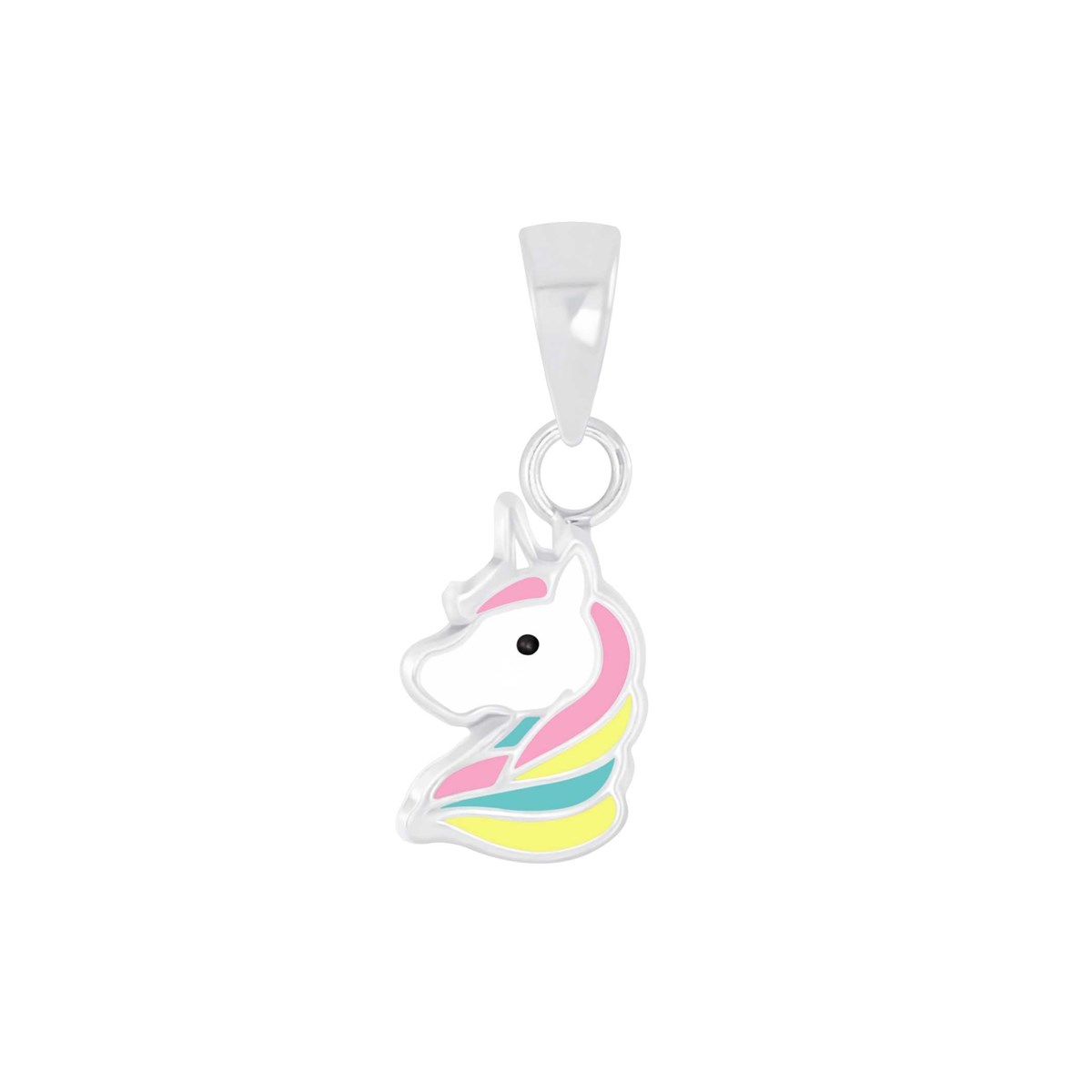 Collier cheval multi-color en argent 925/1000
