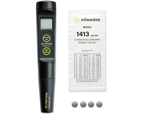 Milwaukee EC59 Pro Aquarium Water Analyzer, Waterdichte 3-in-1 Tester (EC, TDS en °C)