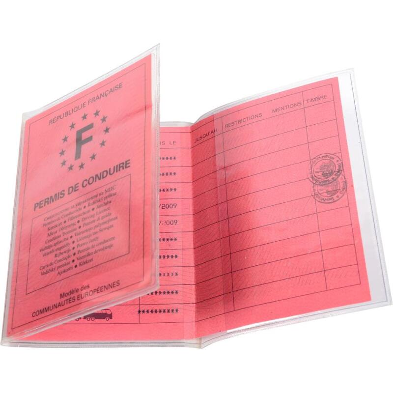 Etui de protection ancien modèle permis de conduire PVC lisse 20/100e - Cristal