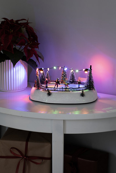 Scène LED 12 diodes colorées patinoire avec musique interieur cable noir