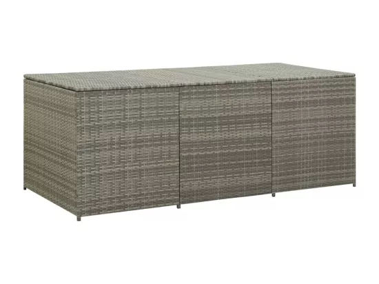 Prolenta Premium - Boîte de rangement de jardin résine tressée 180x90x70 cm gris