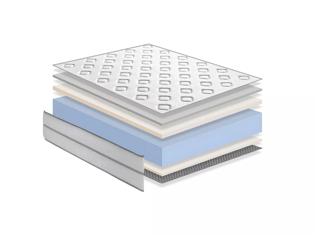 Matelas a memoire de forme 160X200 CAELUM, Epaisseur 22 CM, Double face: Ete / Hiver. Ergonomique