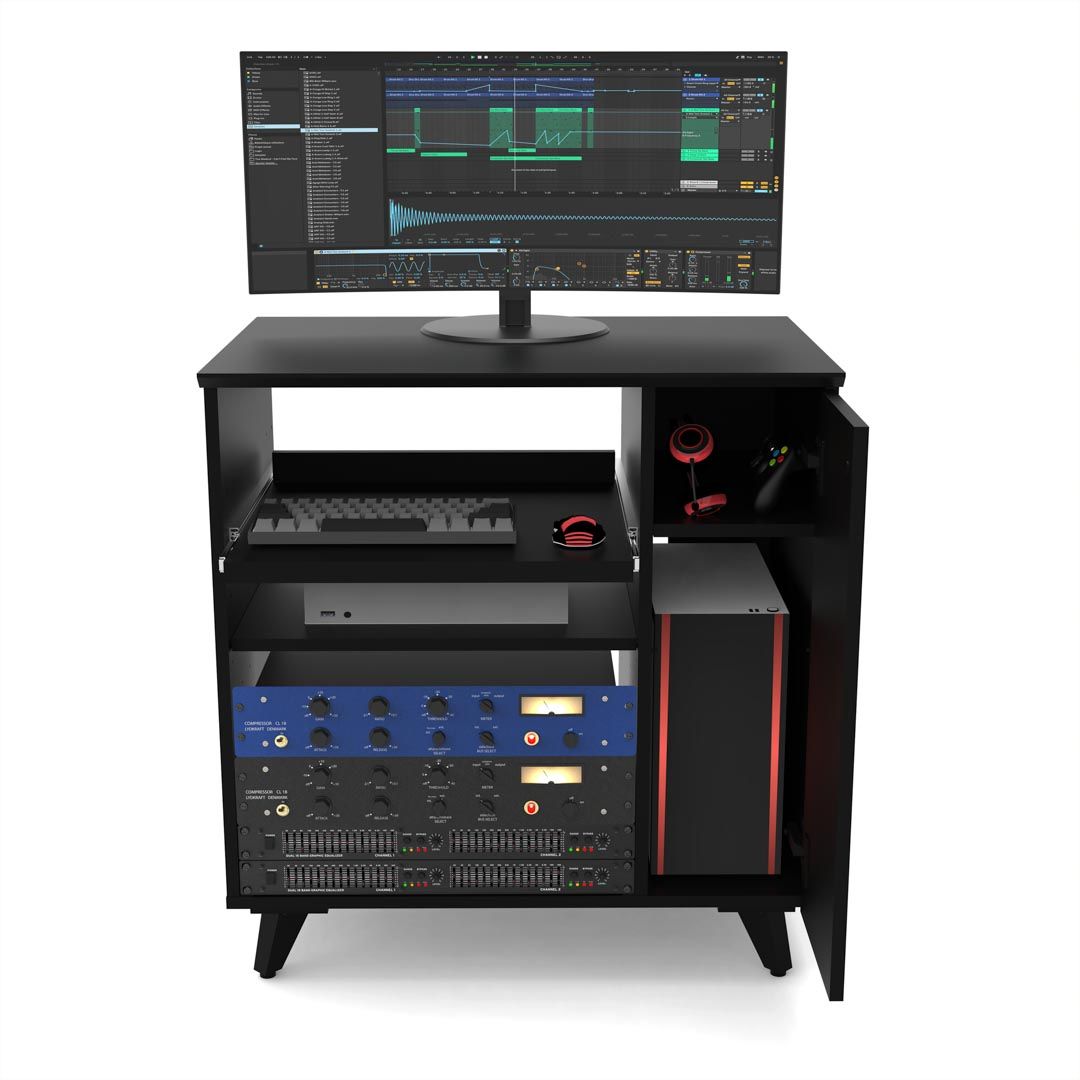 Glorious Modular Side Rack Black voor Sound Desk en Workbench