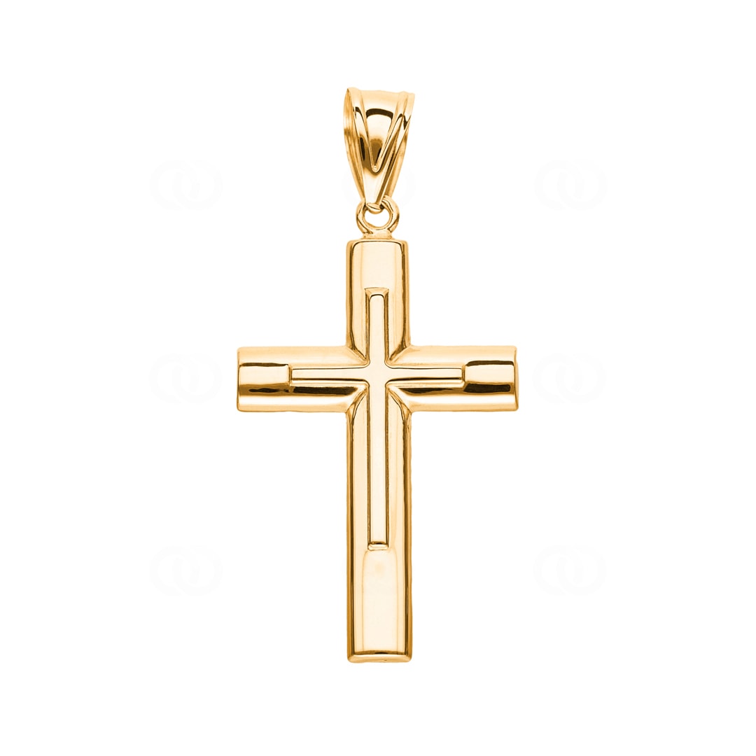 Anhänger 750/18 K Gelbgold Kreuz 50 x 30mm