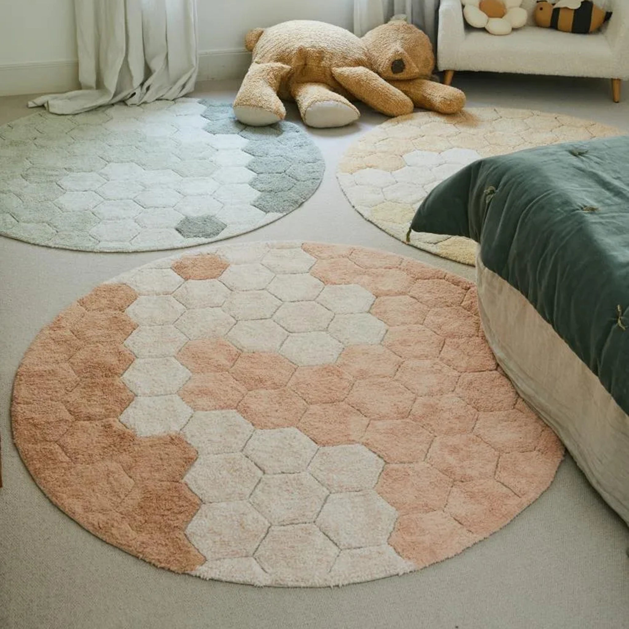 Runder Teppich Honeycomb 3