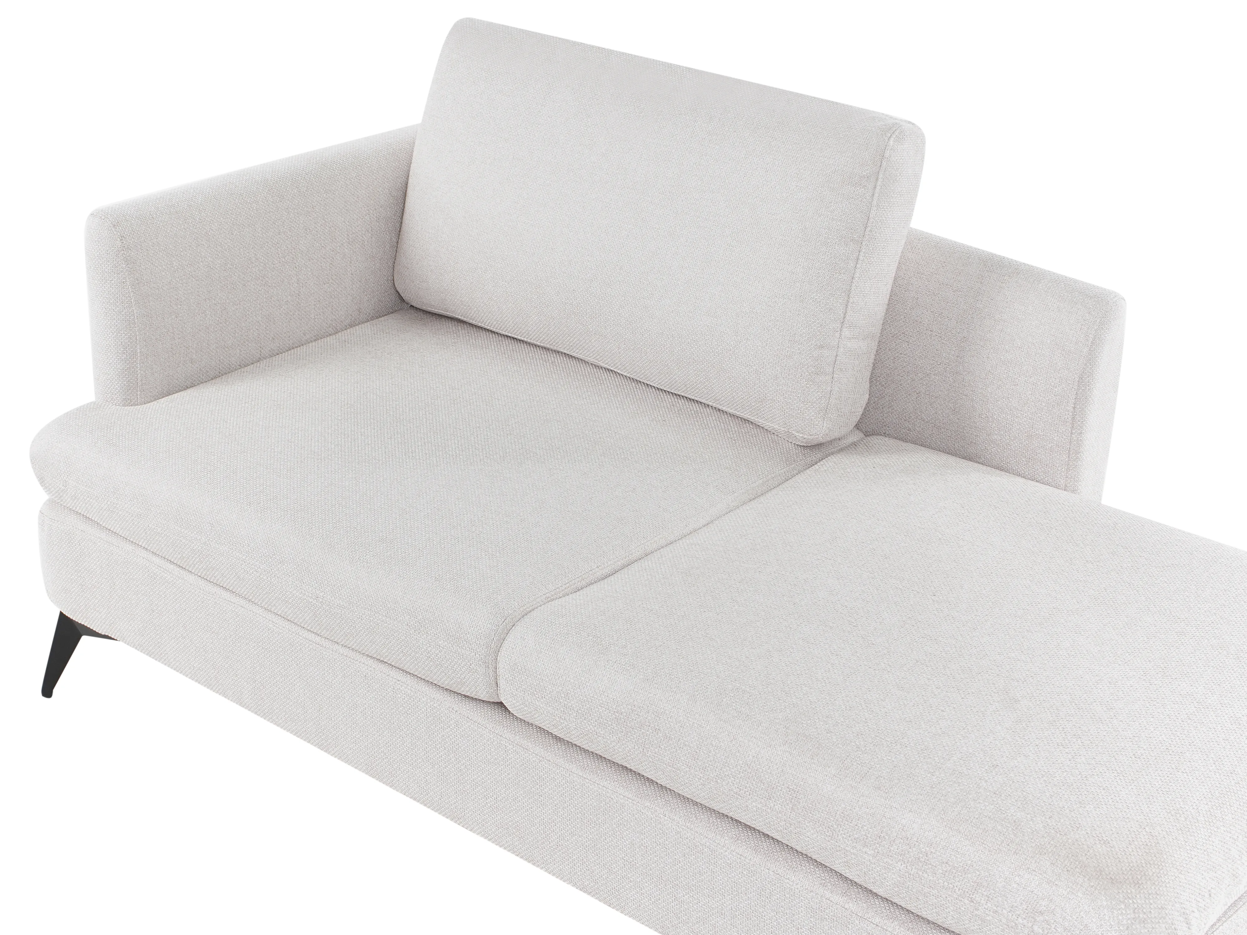 Linkszijdige chaise longue SIEVOZ Stof Lichtbeige