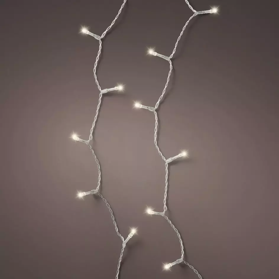 Guirlande lumineuse à piles 3,50 m 48 LED câble transparent Durawise Blanc chaud