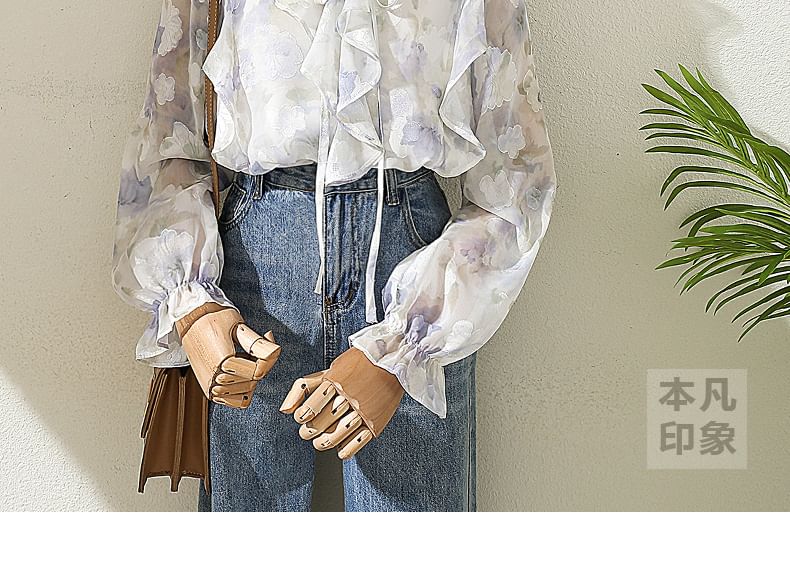 Rusutsu - Blouse met bloemenruffle