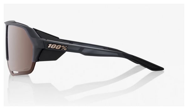 Lunettes 100% Norvik Soft Tact Cristal Noir - Verres Miroir Argentée Cramoisi Hiper