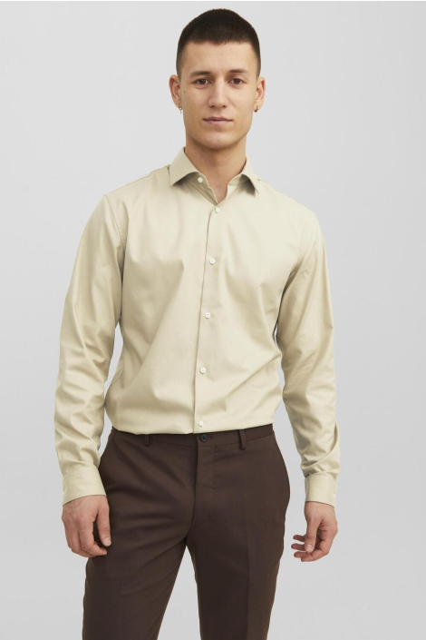 Jack & Jones beige heren overhemd
