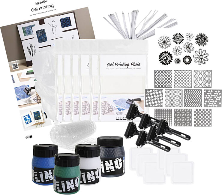 Creativ Company Mega DIY Mix Gel Print, Farvede prints