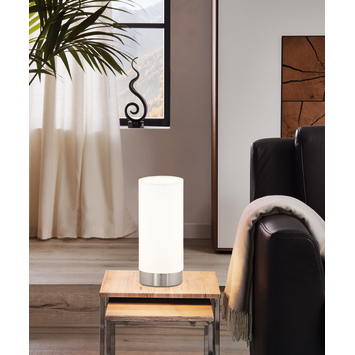 EGLO tafellamp Damasco nikkel/glas