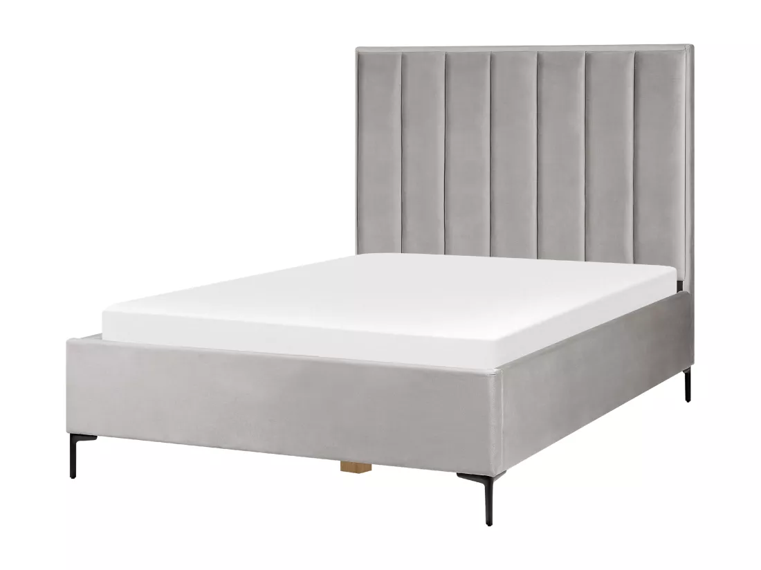Ensemble de chambre Velours SEZANNE 140 x 200 cm Gris clair